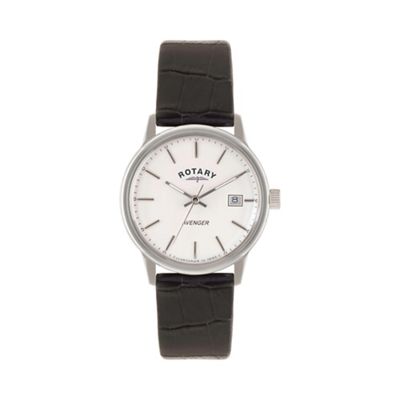 Mens 'Avenger' white dial black strap watch gs02874/06
